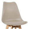 Gaston bar stool pakoworld pp-pu in cappuccino shade and wooden leg 49x56x112cm