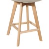 Gaston bar stool pakoworld pp-pu in cappuccino shade and wooden leg 49x56x112cm