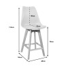 Gaston bar stool pakoworld pp-pu in cappuccino shade and wooden leg 49x56x112cm