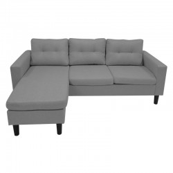 Reversible corner sofa Maneli pakoworld fabric anthracite 196x138/77x82cm Reversible corner sofa Maneli pakoworld fabric anthracite 196x138/77x82cm