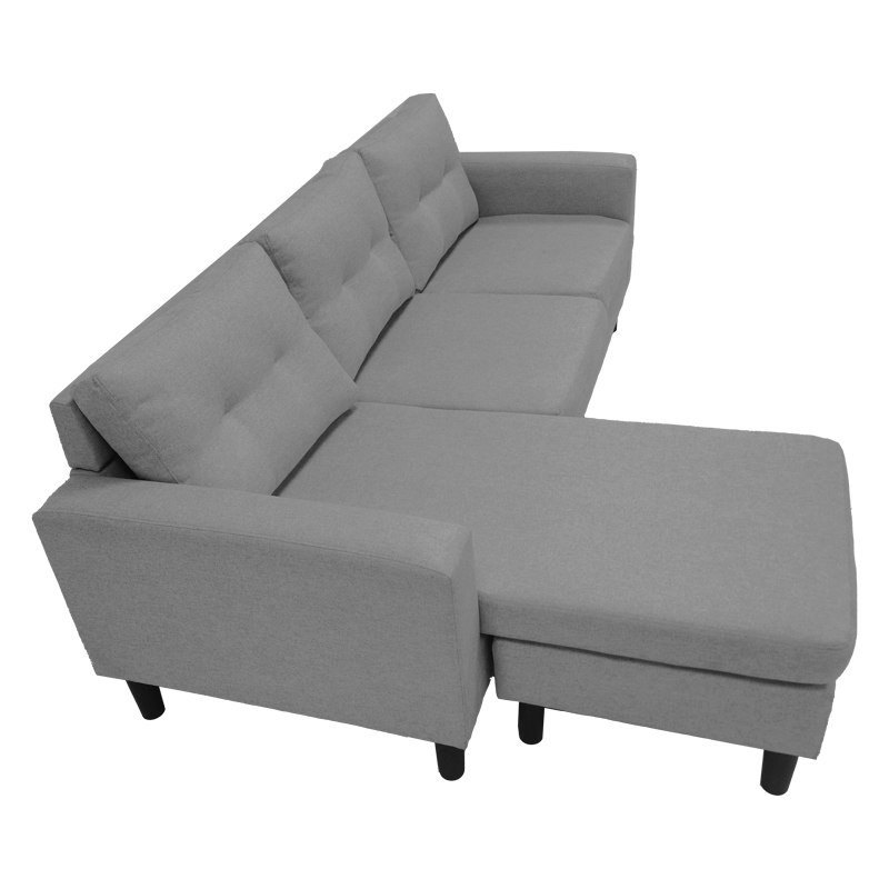 Reversible corner sofa Maneli pakoworld fabric anthracite 196x138/77x82cm Reversible corner sofa Maneli pakoworld fabric anthracite 196x138/77x82cm