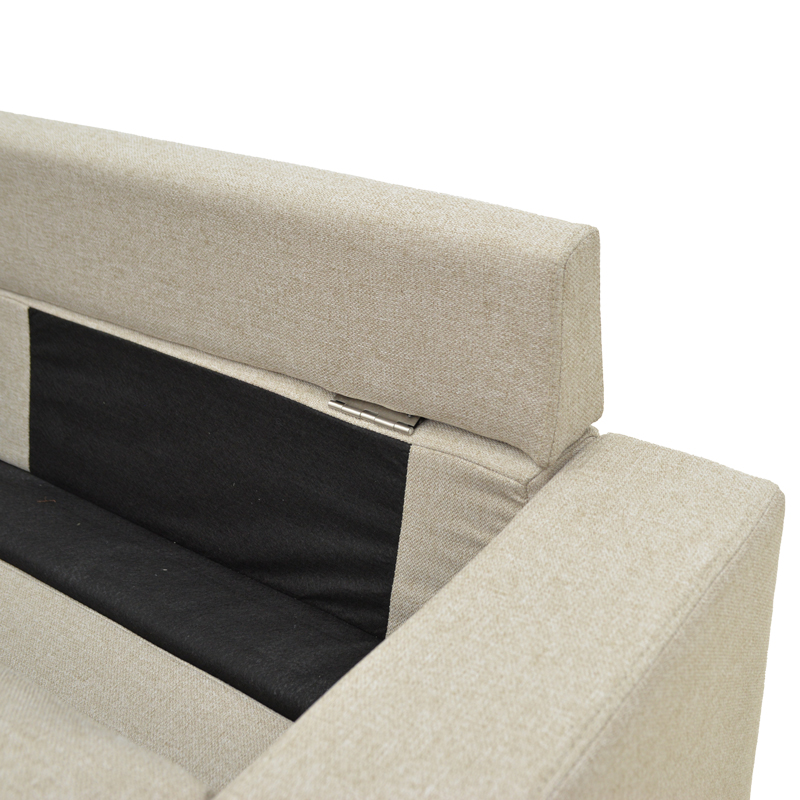 Γωνιακός καναπές αναστρέψιμος Maneli pakoworld ύφασμα αμμου -μπεζ 196x138/77x82εκ