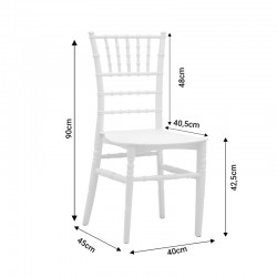 Καρέκλα catering Tiffany pakoworld PP λευκό 40x45x90εκ