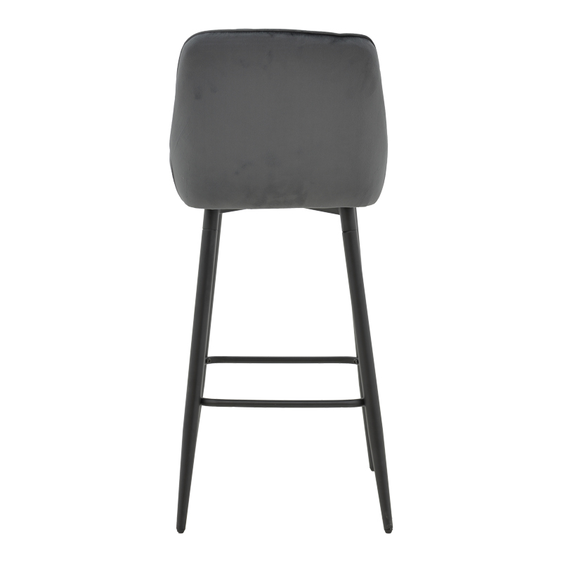 Σκαμπό μπαρ Deppy pakoworld ανθρακί βελούδο-μαύρο μέταλλο 43x54x102εκ