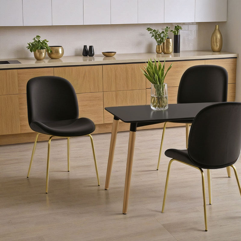 Chair Maley pakoworld dark grey velvet-gold metal 47x60x90cm Chair Maley pakoworld dark grey velvet-gold metal 47x60x90cm