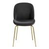 Καρέκλα Maley pakoworld ανθρακί βελούδο-πόδι χρυσό μέταλλο 47x60x90εκ