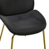 Καρέκλα Maley pakoworld ανθρακί βελούδο-πόδι χρυσό μέταλλο 47x60x90εκ