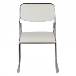 Guest stackable chair Randin pakoworld white pu-chrome leg 42x44x77cm Guest stackable chair Randin pakoworld white pu-chrome leg 42x44x77cm