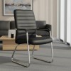 Guest chair Sefine pakoworld black pu-chrome leg 53x45x97cm