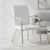 Guest chair Sefine pakoworld white pu-chrome leg 53x45x97cm