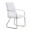 Guest chair Sefine pakoworld white pu-chrome leg 53x45x97cm