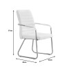 Guest chair Sefine pakoworld white pu-chrome leg 53x45x97cm