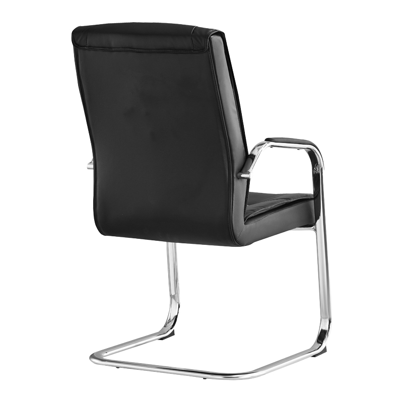Guest stackable chair Nioze pakoworld black pu-chrome leg 57x50x95cm Guest stackable chair Nioze pakoworld black pu-chrome leg 57x50x95cm