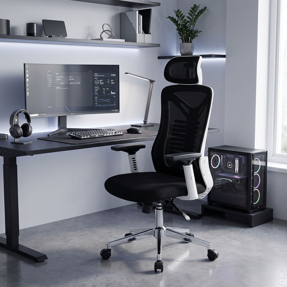Office chair manager Andrew pakoworld mesh black-white