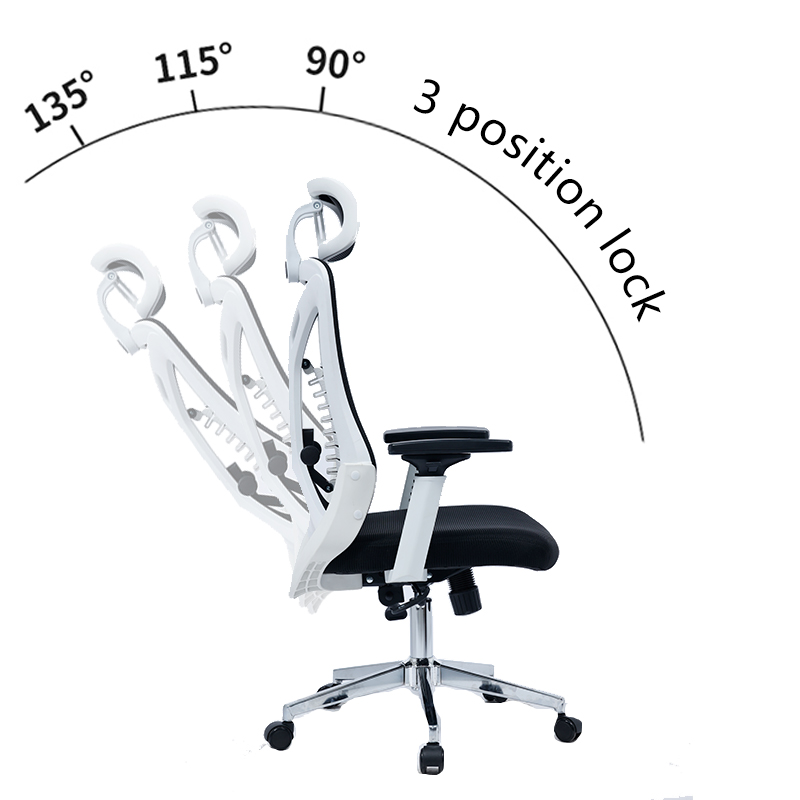 Office chair manager Andrew pakoworld mesh black-white Office chair manager Andrew pakoworld mesh black-white