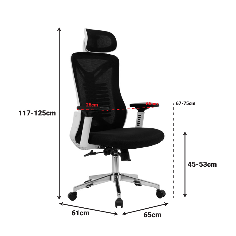 Office chair manager Andrew pakoworld mesh black-white