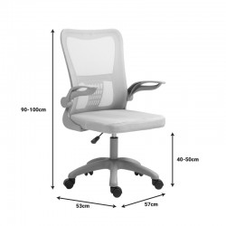 Work chair manager Annalise pakoworld mesh grey 57χ53χ100cm Work chair manager Annalise pakoworld mesh grey 57χ53χ100cm