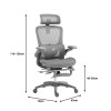 Work chair manager Zenyk pakoworld mesh in grey color 63x70x126cm