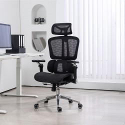 Work chair manager Jeffer pakoworld mesh in black color 67x62x115-125cm Work chair manager Jeffer pakoworld mesh in black color 67x62x115-125cm