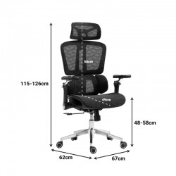 Work chair manager Jeffer pakoworld mesh in black color 67x62x115-125cm Work chair manager Jeffer pakoworld mesh in black color 67x62x115-125cm