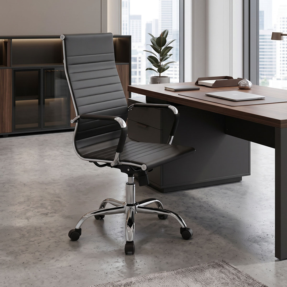 Manager office chair Valter pakoworld black pu 55.5x58x108cm