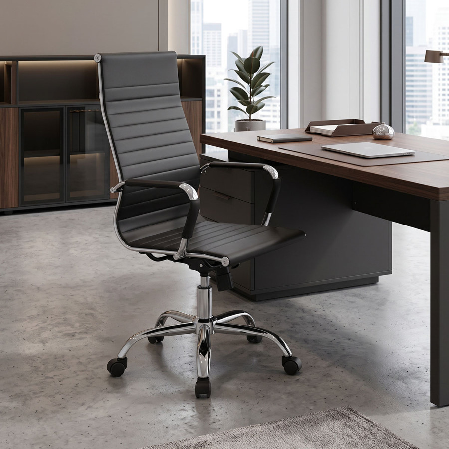 Manager office chair Valter pakoworld black pu 55.5x58x108cm