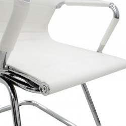 Καρέκλα γραφείου επισκέπτη Valter pakoworld λευκό pu 55.5x52x95.5εκ