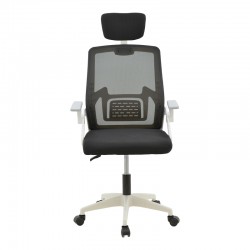 Manager office chair Serjo pakoworld white-black pp-mesh fabric 75x65x128cm Manager office chair Serjo pakoworld white-black pp-mesh fabric 75x65x128cm