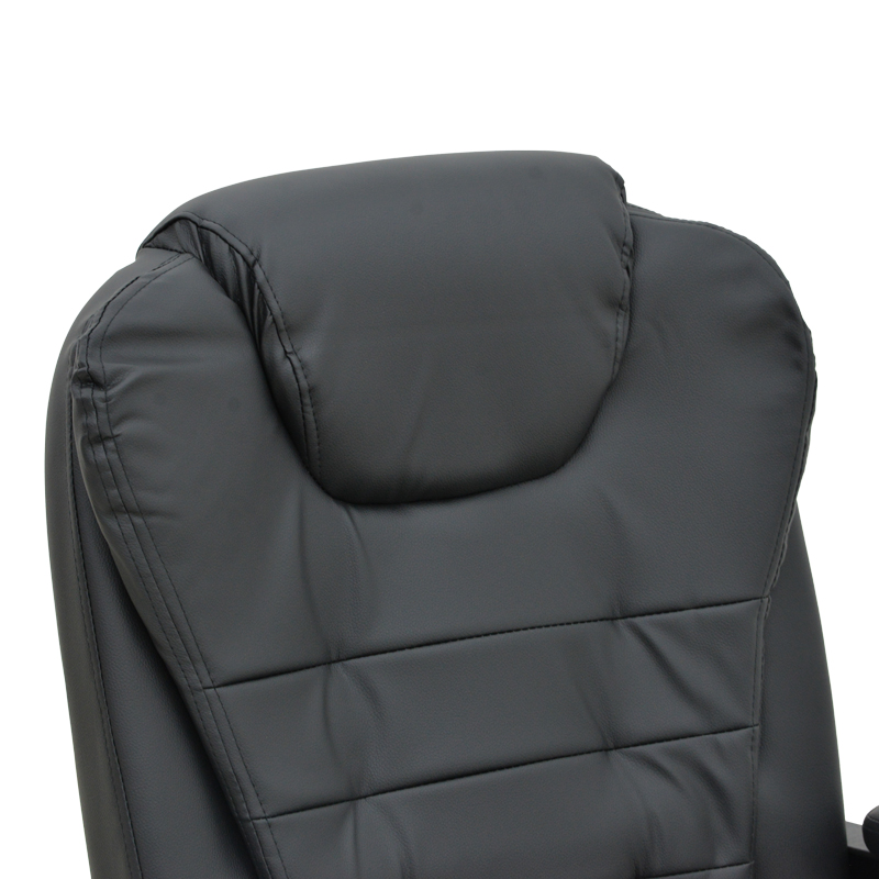 Καρέκλα γραφείου διευθυντή με υποπόδιο και μηχανισμό massage Volter pakoworld pu μαύρο 62x70x110εκ