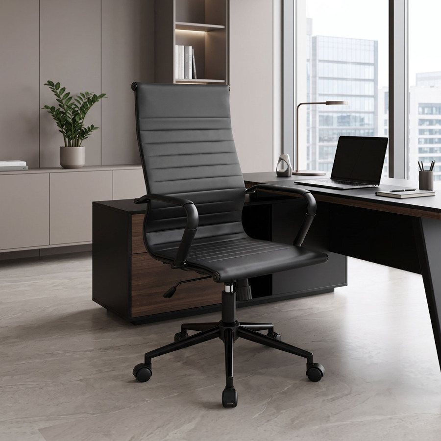 Manager office chair Valter pakoworld black pu 55.5x58x108cm