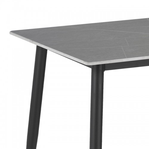 Τραπέζι Gustas pakoworld γκρι μαρμάρου sintered stone-μαύρο μέταλλο 140x80x75εκ