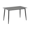 Τραπέζι Gustas pakoworld γκρι μαρμάρου sintered stone-μαύρο μέταλλο 140x80x75εκ