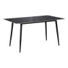 Τραπέζι Gustas pakoworld μαύρο μαρμάρου sintered stone-πόδι μαύρο μέταλλο 140x80x75εκ