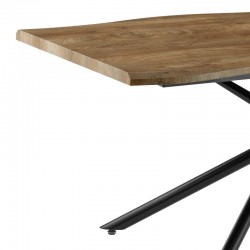Dining table Jonal pakoworldwith MDF surface in walnut- black metal legs 180x90x76 cm Dining table Jonal pakoworldwith MDF surface in walnut- black metal legs 180x90x76 cm