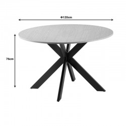 Τραπέζι Jeston pakoword MDF sonoma-πόδ μαύρο μέταλλο Φ120x75εκ