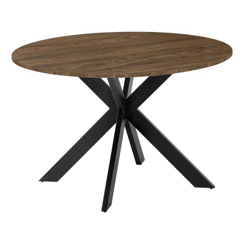 Kitchen table Jeston pakoworld MDF walnut-black metal leg D120x75cm Kitchen table Jeston pakoworld MDF walnut-black metal leg D120x75cm