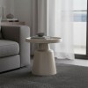 Side table Ginoze pakoworld metal in white color D50x48.5cm