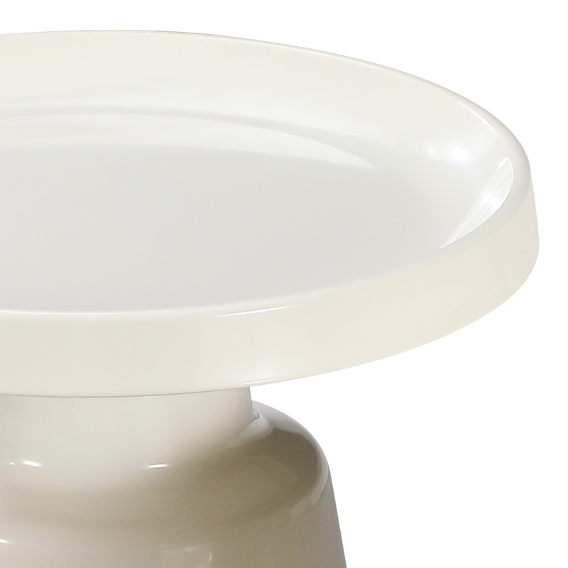 Side table Ginoze Inart metal in white color D50x48.5cm Side table Ginoze Inart metal in white color D50x48.5cm