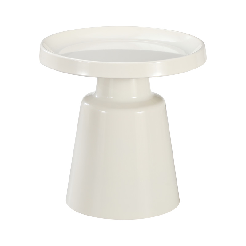 Side table Ginoze Inart metal in white color D50x48.5cm