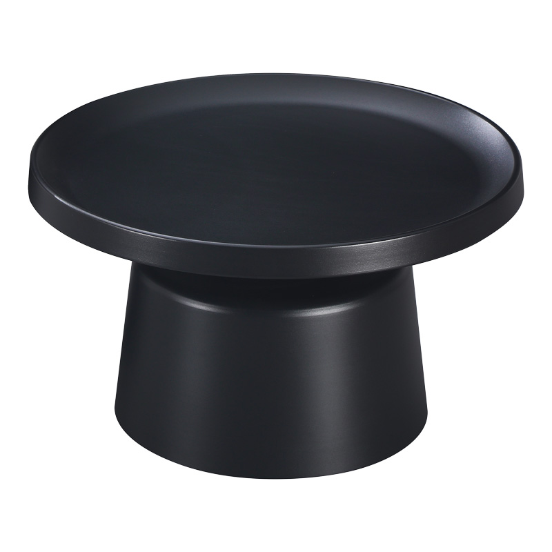 Coffee table Ginoze Inart metal in black color D70x38cm