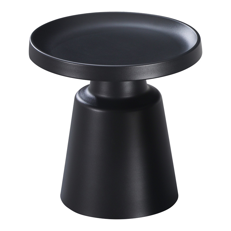 Side table Ginoze Inart metal in black color D50x48.5cm
