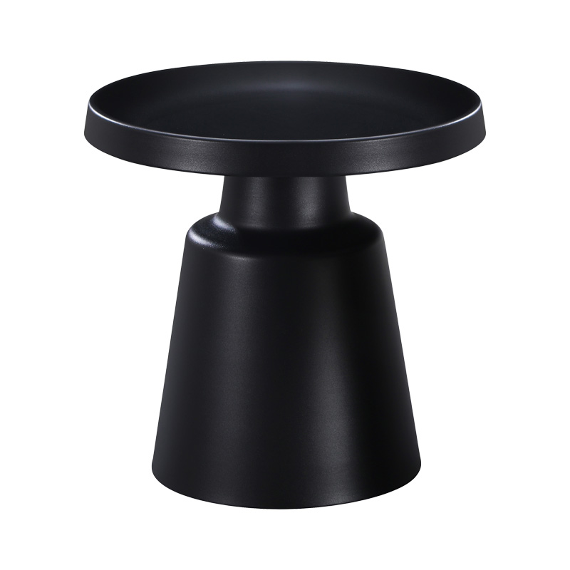 Side table Ginoze Inart metal in black color D50x48.5cm