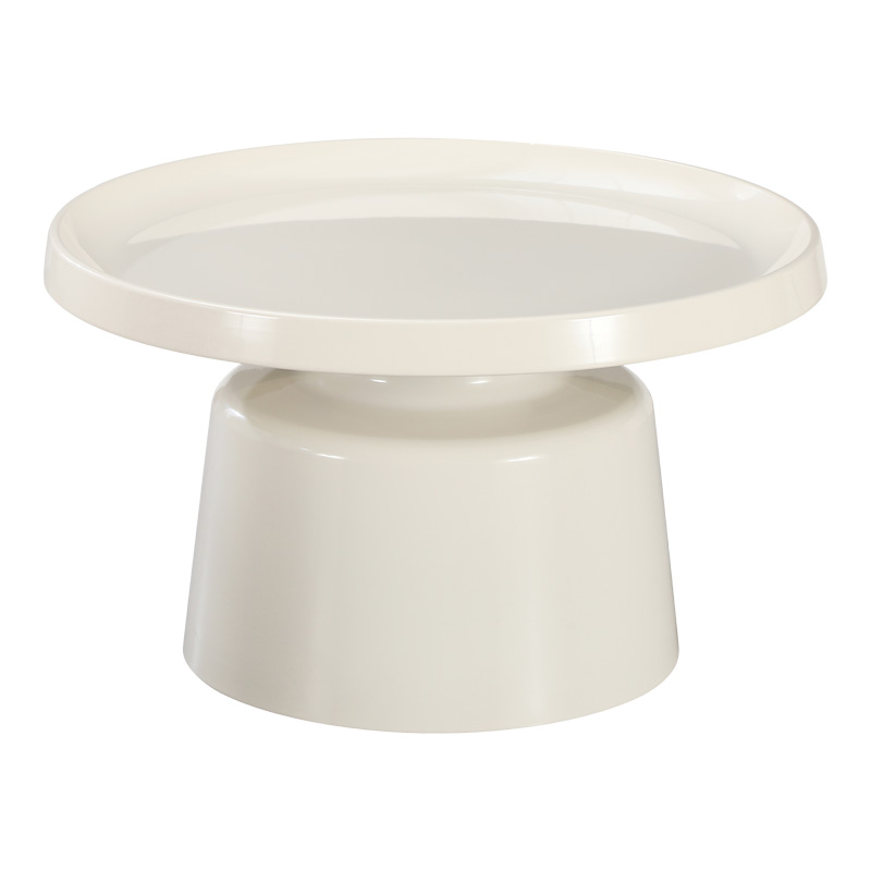 Coffee table Ginoze Inart 2 pieces set in white color metal