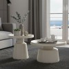 Coffee table Ginoze pakoworld 2 pieces set in white color metal