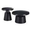 Coffee table Ginoze pakoworld 2 pieces set in black color metal