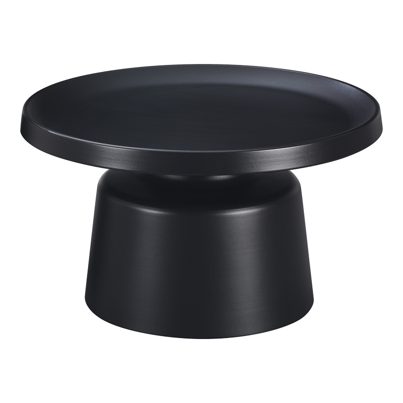 Coffee table Ginoze Inart 2 pieces set in black color metal