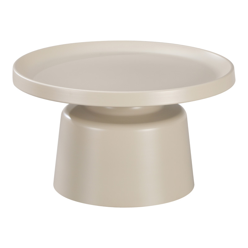 Coffee table Ginoze Inart 2 pieces set in cappuccino color metal