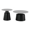 Τραπέζια σαλονιού Dualis pakoworld σετ 2 τεμ μαυρο μέταλλο-sintered stone σε γκρι μαρμάρου