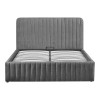 Κρεβάτι διπλό Zilin pakoworld ύφασμα ανθρακί με αποθηκευτικό χώρο 160x200εκ
