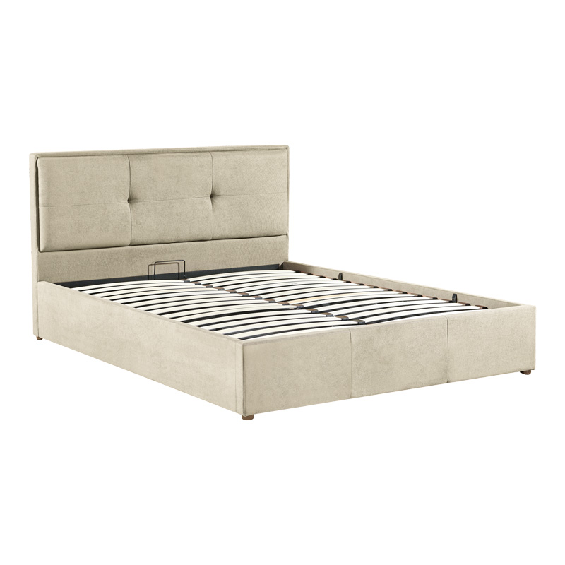 Sonnie pakoworld double bed with storage space brown fabric 150x200cm
